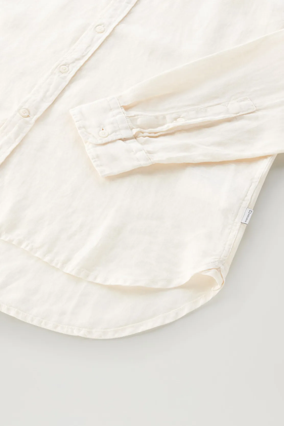 Camicie>Woolrich Camicia In Puro Lino Tinta In Capo Milky Cream