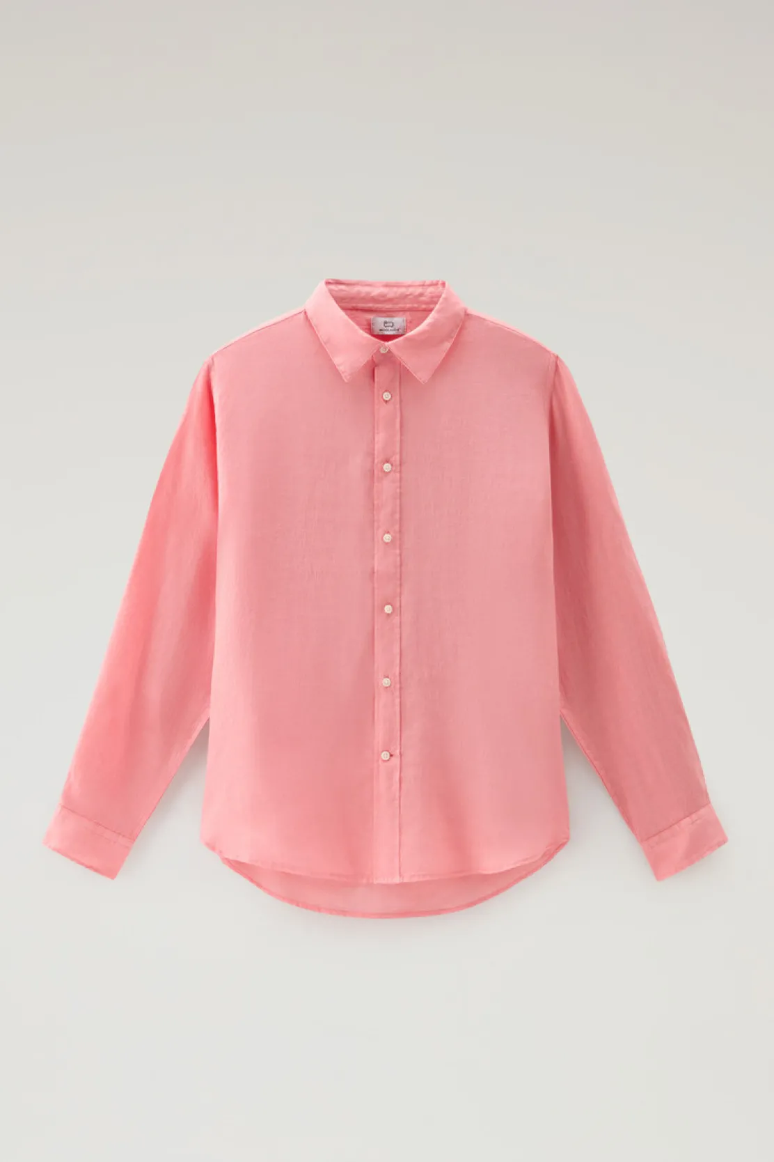 Camicie>Woolrich Camicia In Puro Lino Tinta In Capo Coral Sand