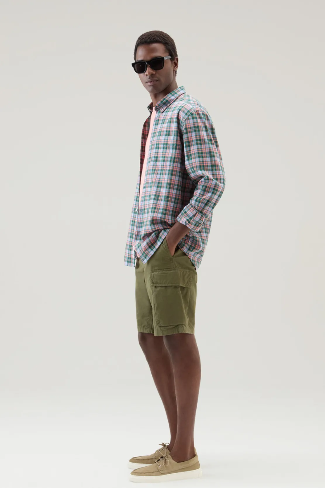Camicie>Woolrich Camicia Madras In Puro Cotone A Quadri Sage Check