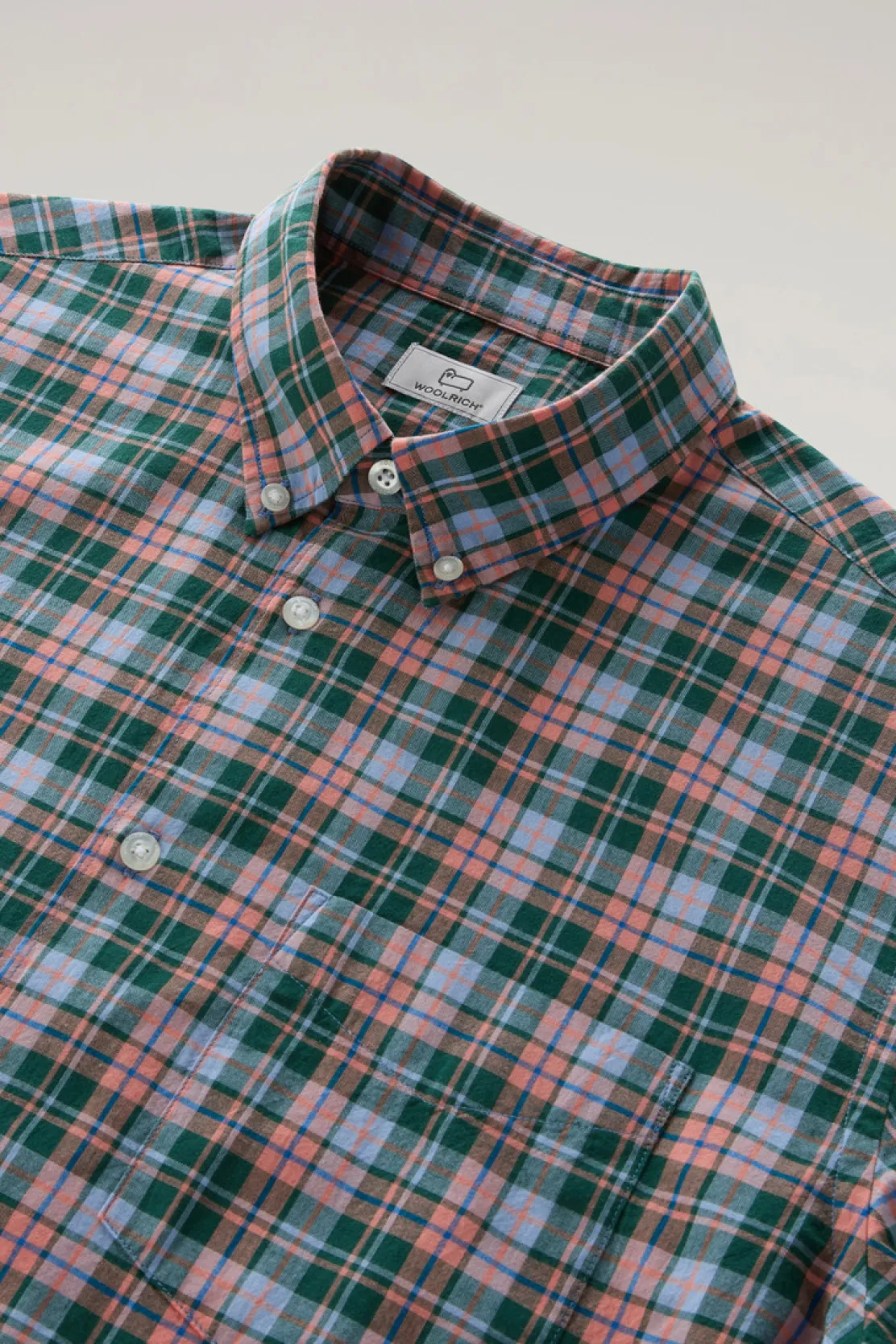 Camicie>Woolrich Camicia Madras In Puro Cotone A Quadri Sage Check