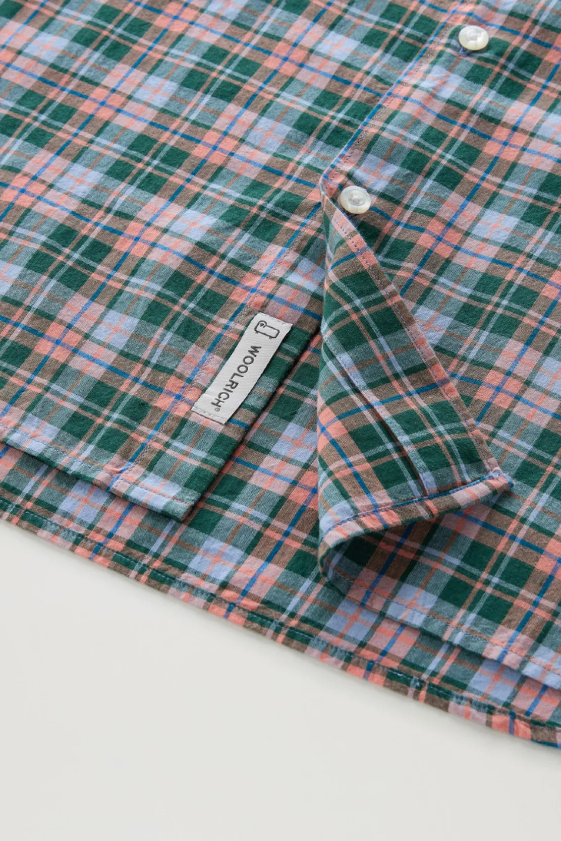 Camicie>Woolrich Camicia Madras In Puro Cotone A Quadri Sage Check