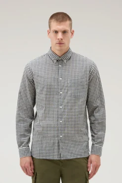 Camicie>Woolrich Camicia Madras In Puro Cotone A Quadri Micro Check Blue