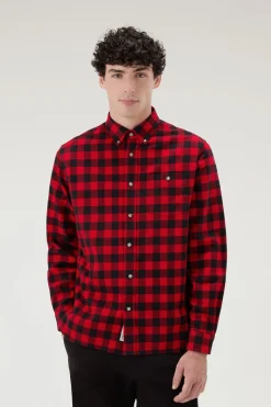 Camicie>Woolrich Camicia Traditional A Quadri In Flanella Red Buffalo