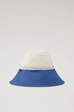 Cappelli>Woolrich Cappello Da Pioggia In Misto Cotone E Nylon Light Oak