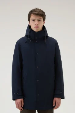 Cappotti|Impermeabili>Woolrich Cappotto 3 In 1 In Nylon Elasticizzato Con Giacca Trapuntata Removibile Melton Blue