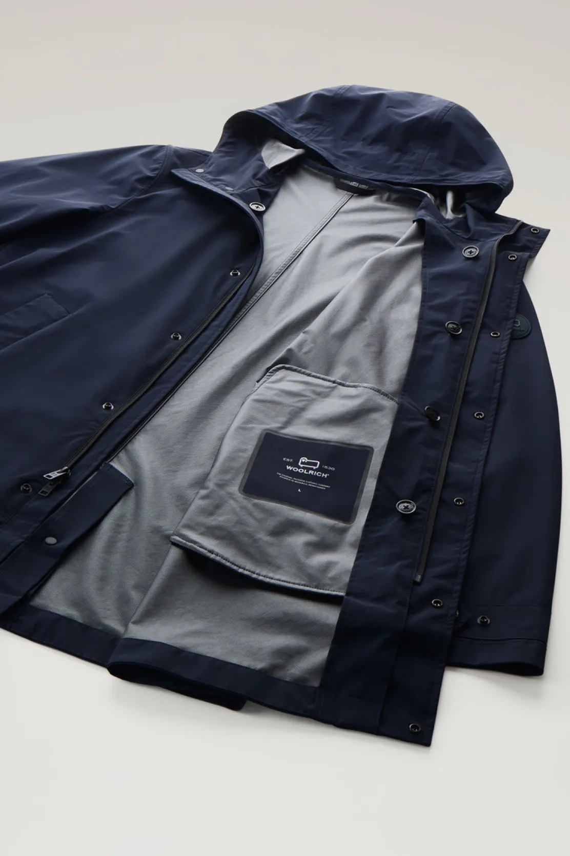 Cappotti|Impermeabili>Woolrich Cappotto 3 In 1 In Nylon Elasticizzato Con Giacca Trapuntata Removibile Melton Blue