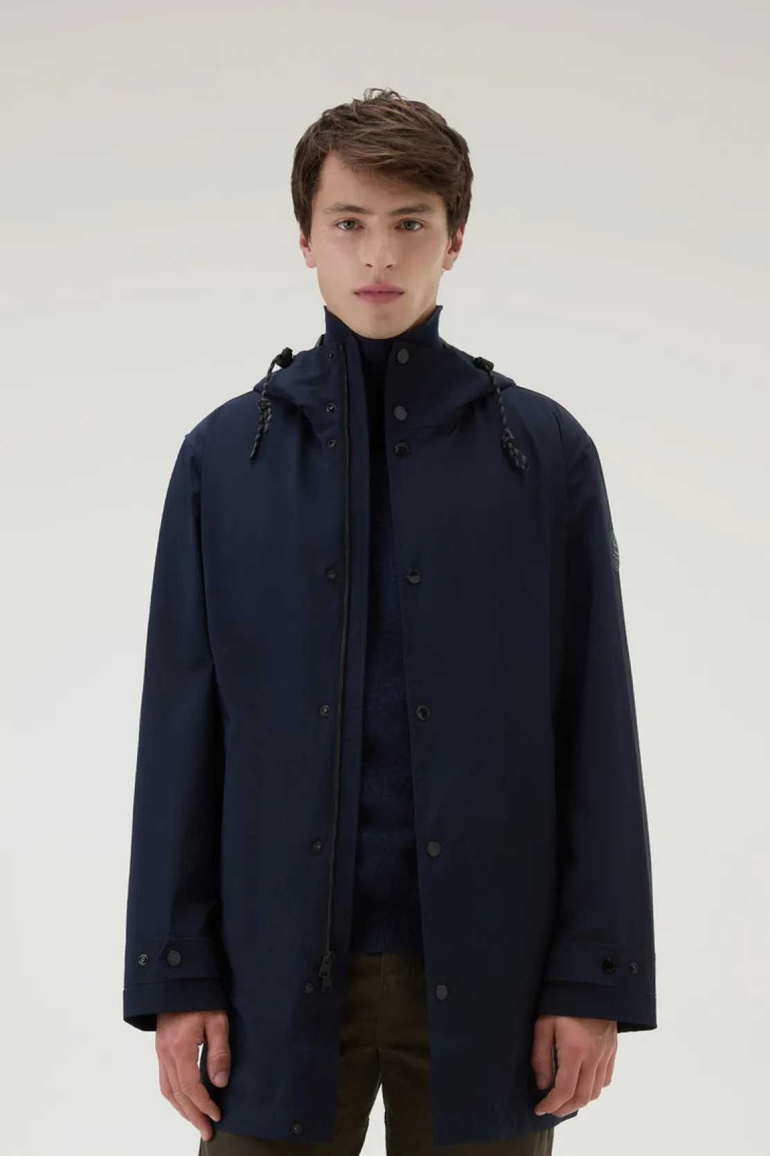 Cappotti|Impermeabili>Woolrich Cappotto 3 In 1 In Nylon Elasticizzato Con Giacca Trapuntata Removibile Melton Blue