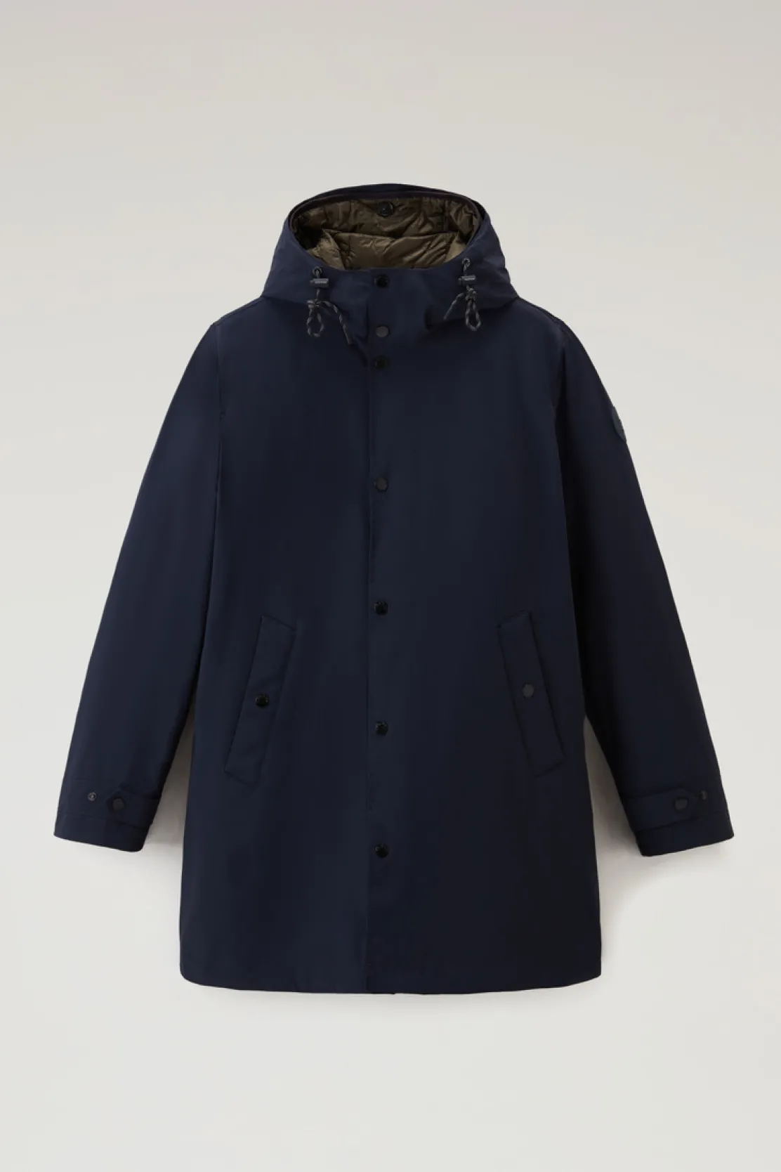 Cappotti|Impermeabili>Woolrich Cappotto 3 In 1 In Nylon Elasticizzato Con Giacca Trapuntata Removibile Melton Blue