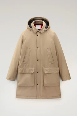 Cappotti>Woolrich Cappotto Authentic Con Maniche Raglan Gold Khaki
