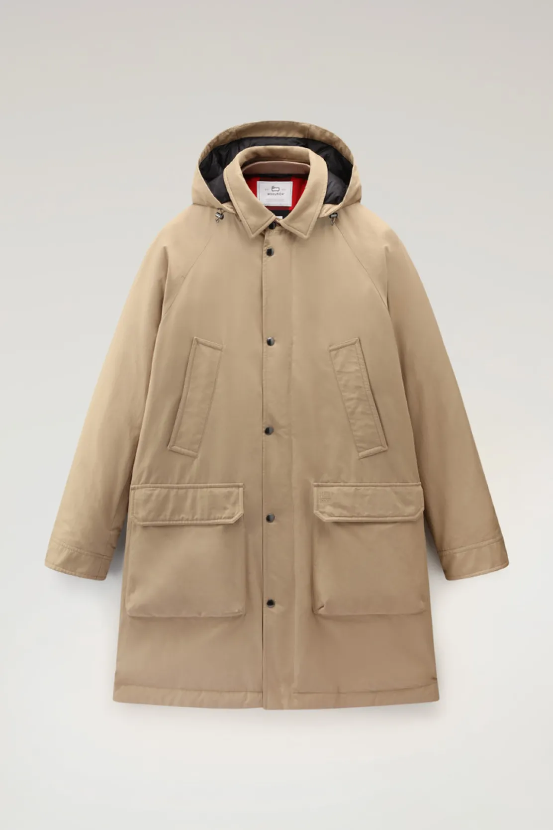Cappotti>Woolrich Cappotto Authentic Con Maniche Raglan Gold Khaki