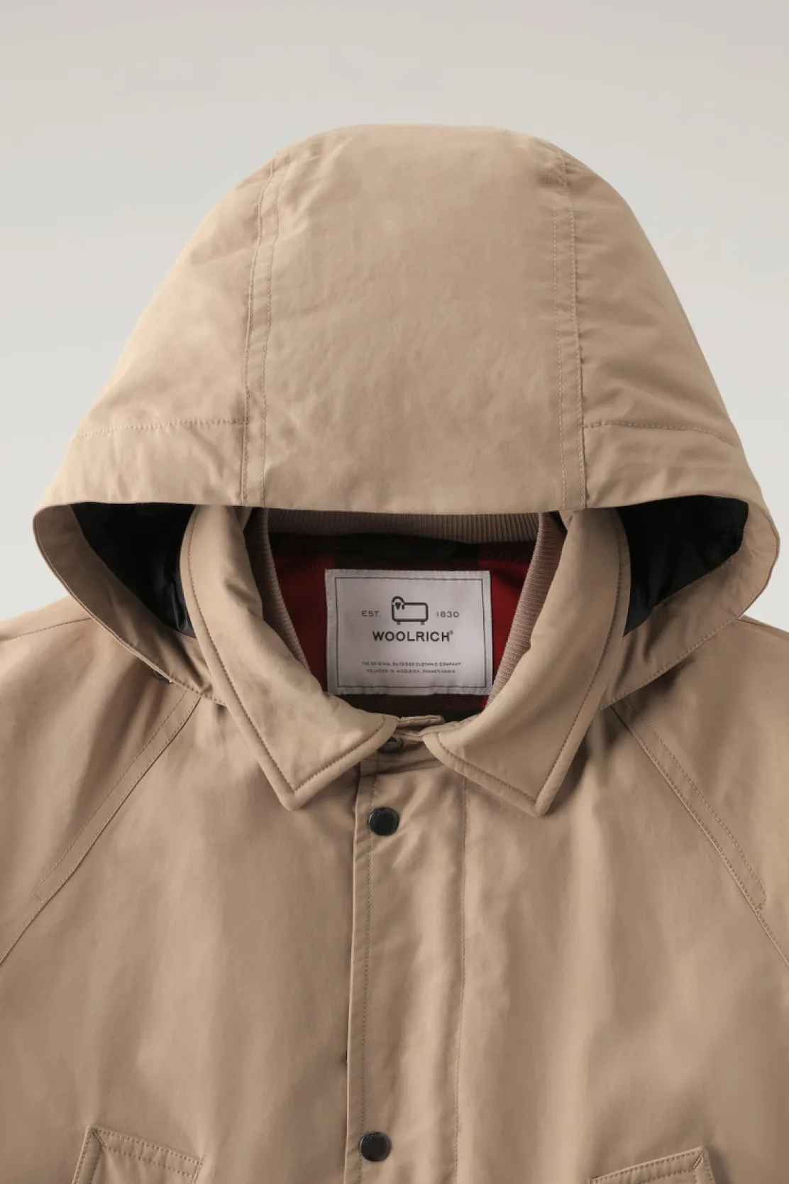 Cappotti>Woolrich Cappotto Authentic Con Maniche Raglan Gold Khaki