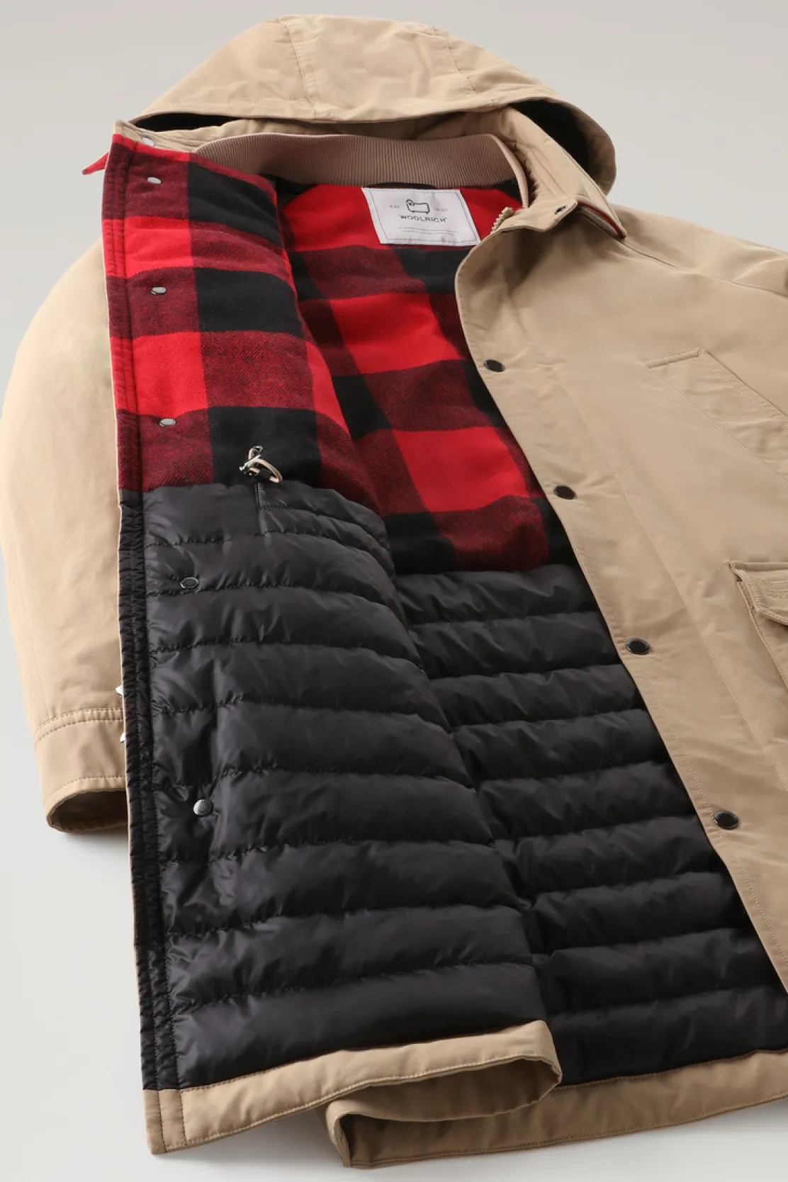 Cappotti>Woolrich Cappotto Authentic Con Maniche Raglan Gold Khaki