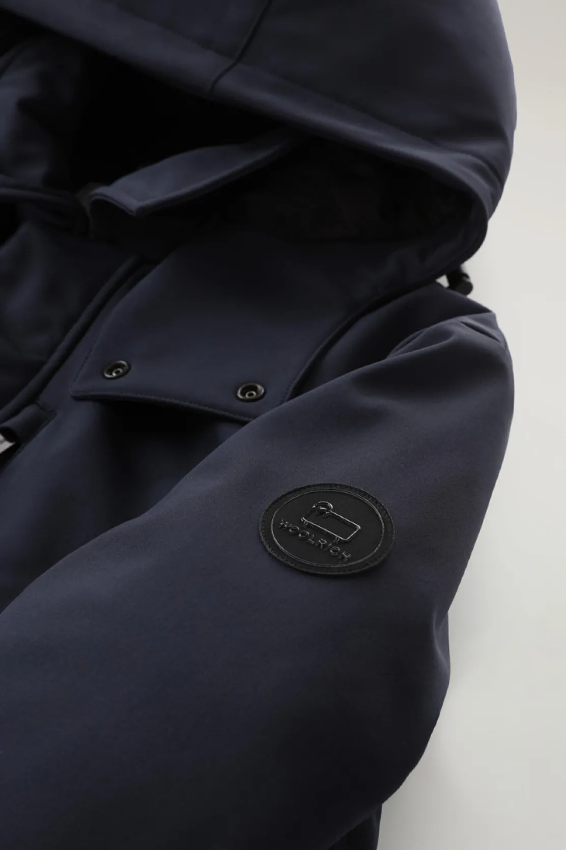 Cappotti|Impermeabili>Woolrich Cappotto Barrow Mac In Softshell Melton Blue