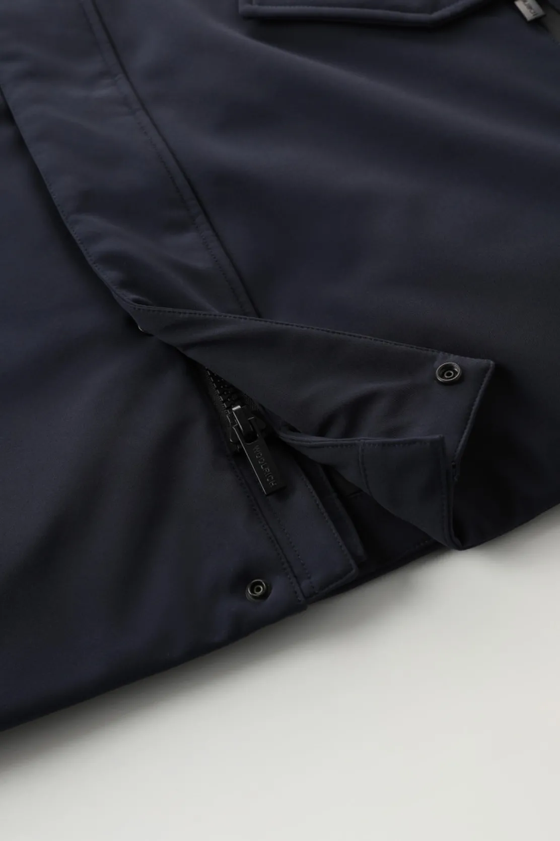 Cappotti|Impermeabili>Woolrich Cappotto Barrow Mac In Softshell Melton Blue