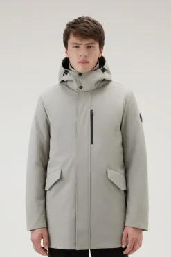 Cappotti|Impermeabili>Woolrich Cappotto Barrow Mac In Tech Softshell Taupe