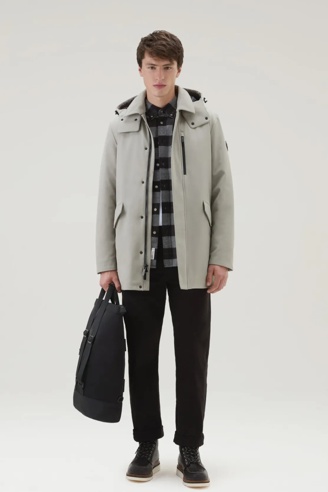 Cappotti|Impermeabili>Woolrich Cappotto Barrow Mac In Tech Softshell Taupe