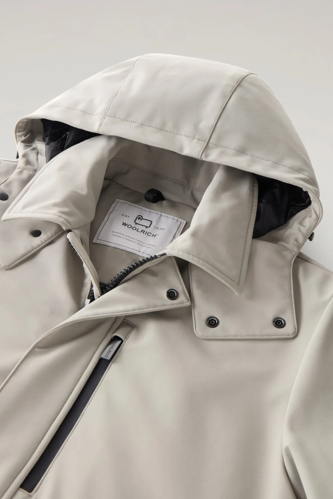 Cappotti|Impermeabili>Woolrich Cappotto Barrow Mac In Tech Softshell Taupe