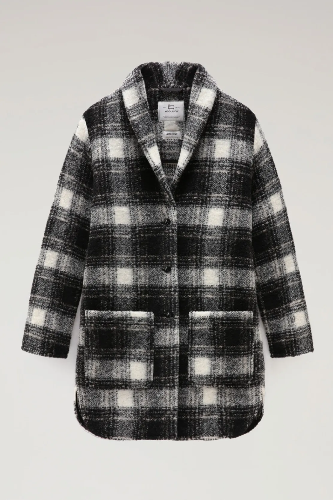 Cappotti>Woolrich Cappotto Gentry In Misto Lana Con Motivo A Quadri Black Check