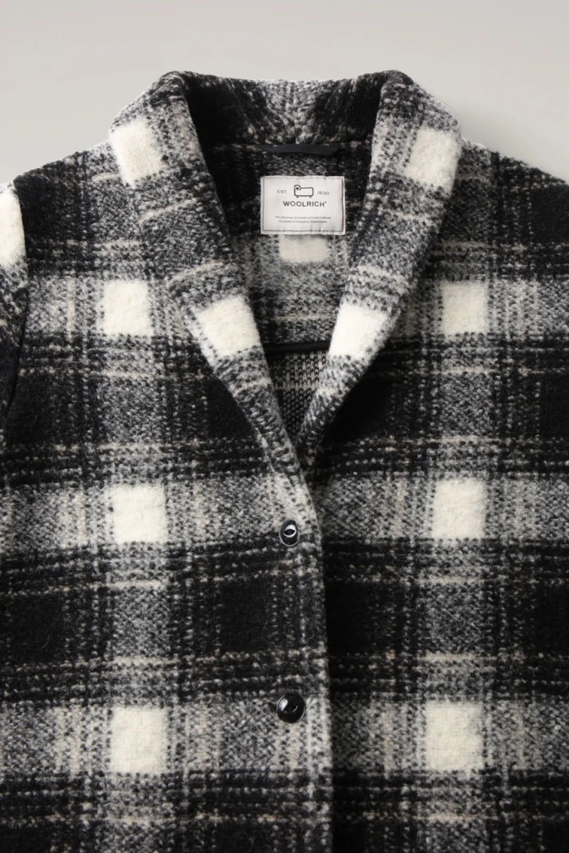 Cappotti>Woolrich Cappotto Gentry In Misto Lana Con Motivo A Quadri Black Check