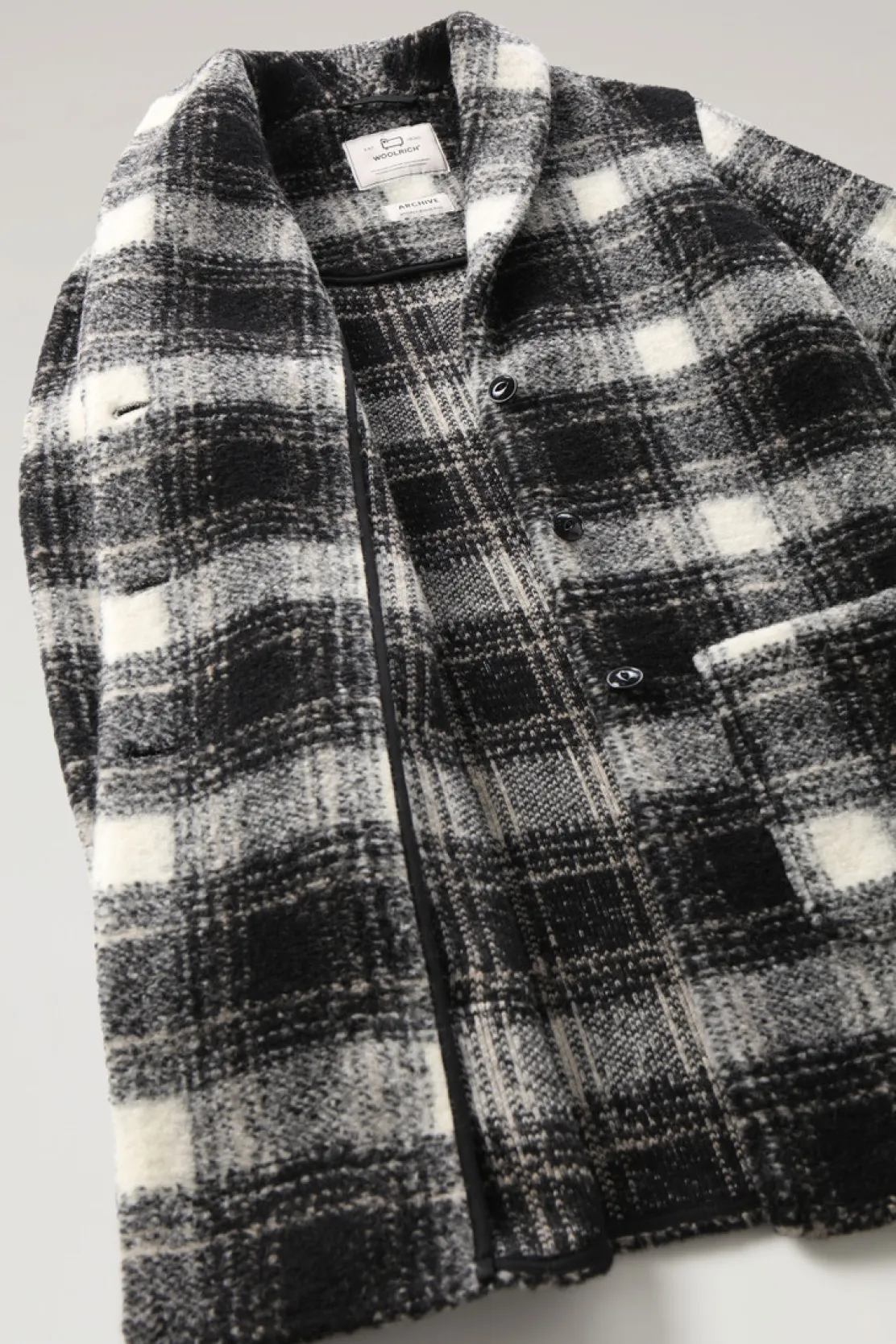 Cappotti>Woolrich Cappotto Gentry In Misto Lana Con Motivo A Quadri Black Check