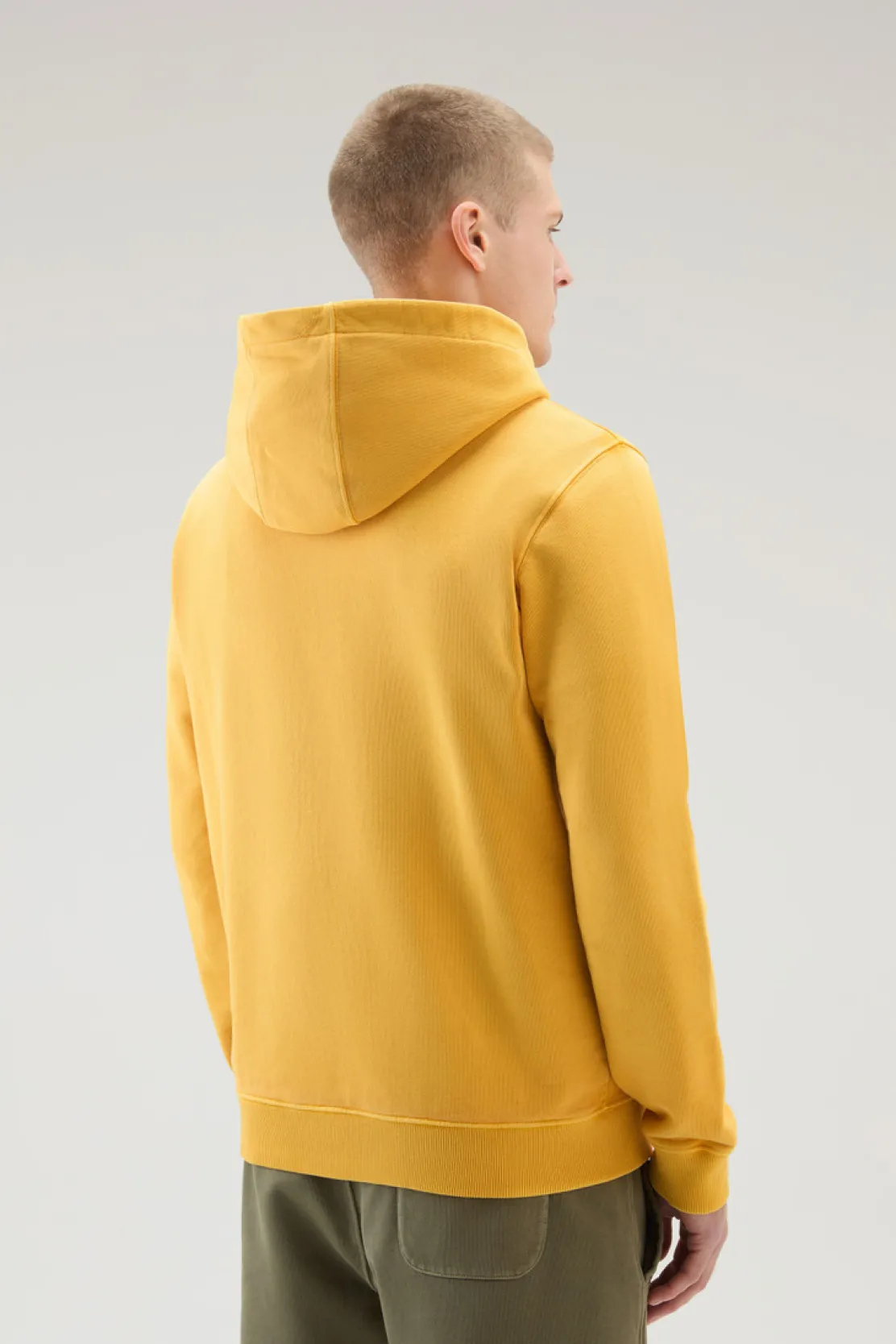 Felpe>Woolrich Felpa 1830 Tinta In Capo In Puro Cotone Con Cappucccio Golden Glow