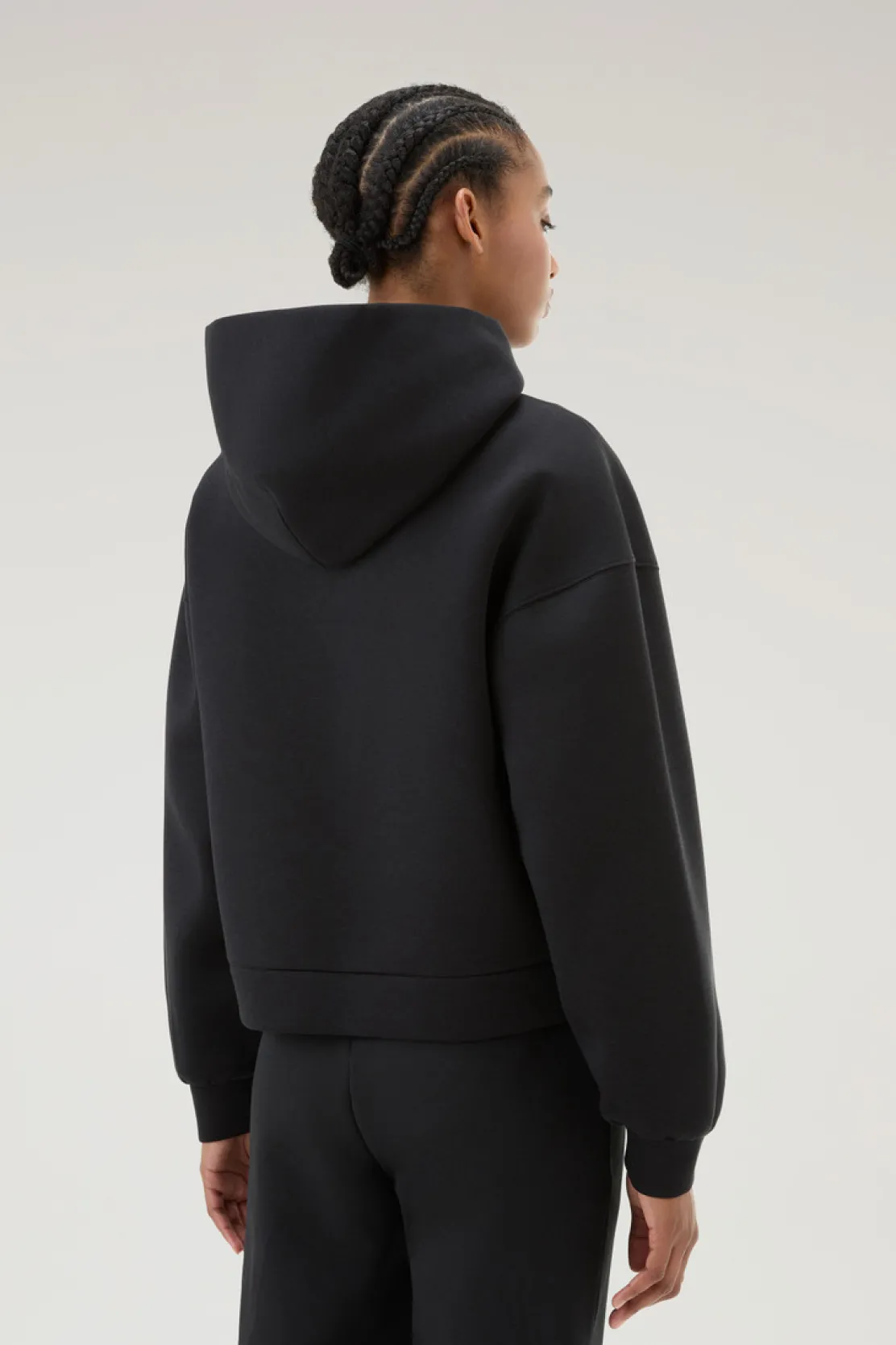 Felpe>Woolrich Felpa Con Cappuccio E Zip In Misto Cotone Black