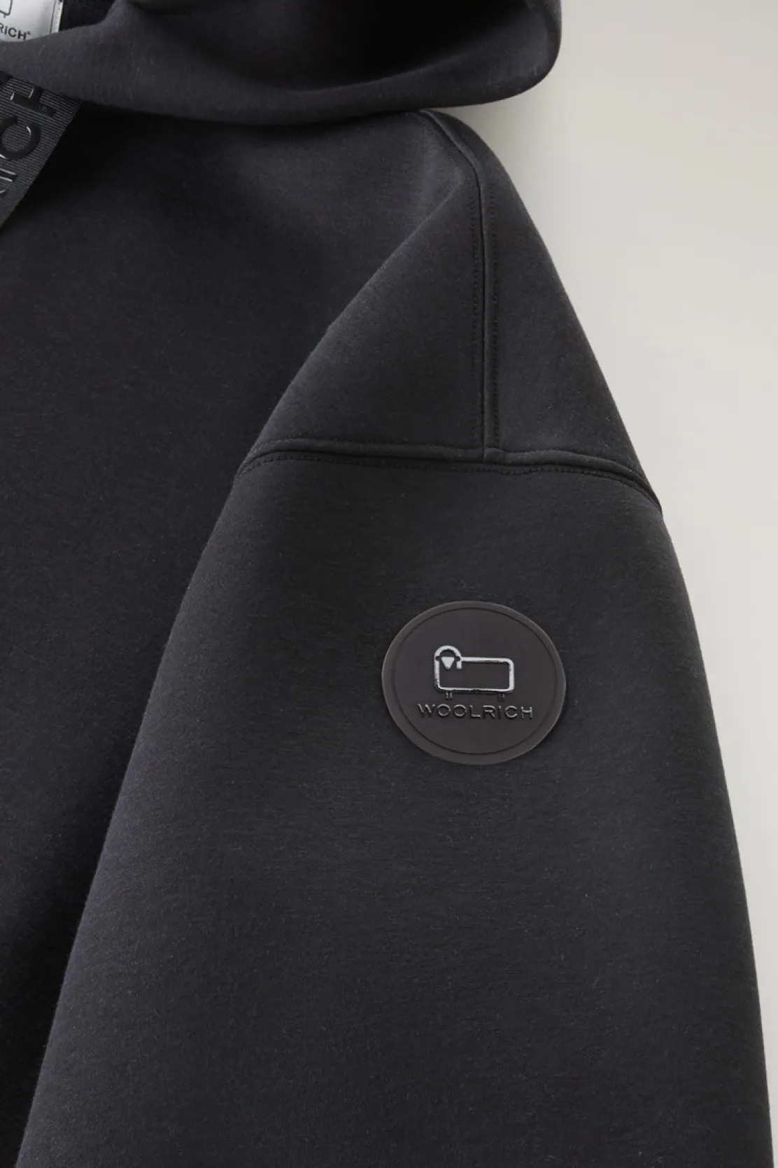 Felpe>Woolrich Felpa Con Cappuccio E Zip In Misto Cotone Black