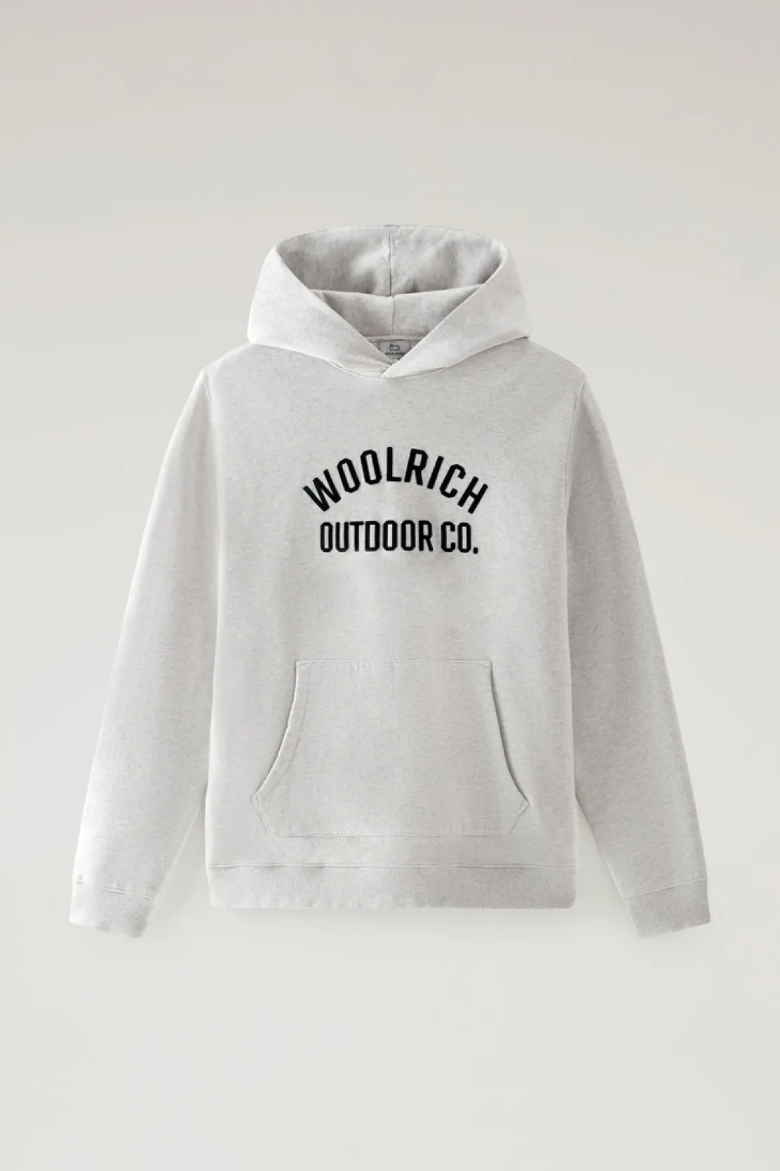 Felpe>Woolrich Felpa Con Cappuccio In Puro Cotone Light Grey Melange