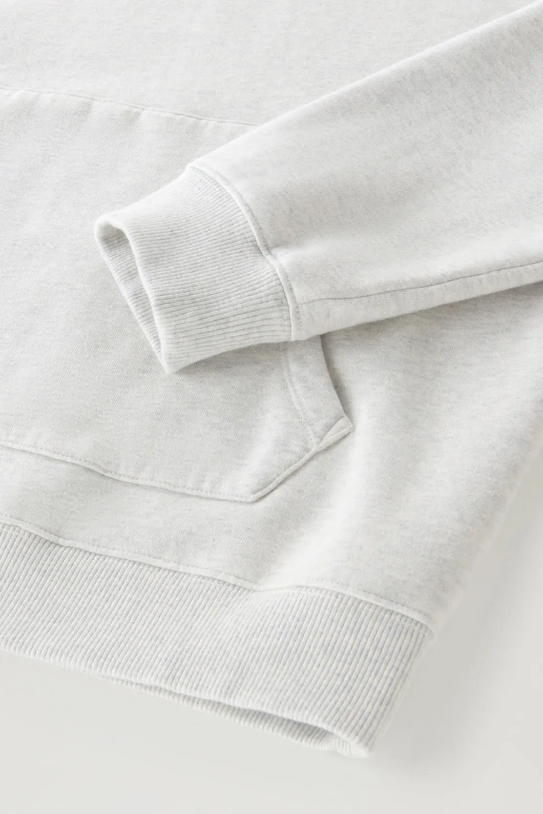 Felpe>Woolrich Felpa Con Cappuccio In Puro Cotone Light Grey Melange