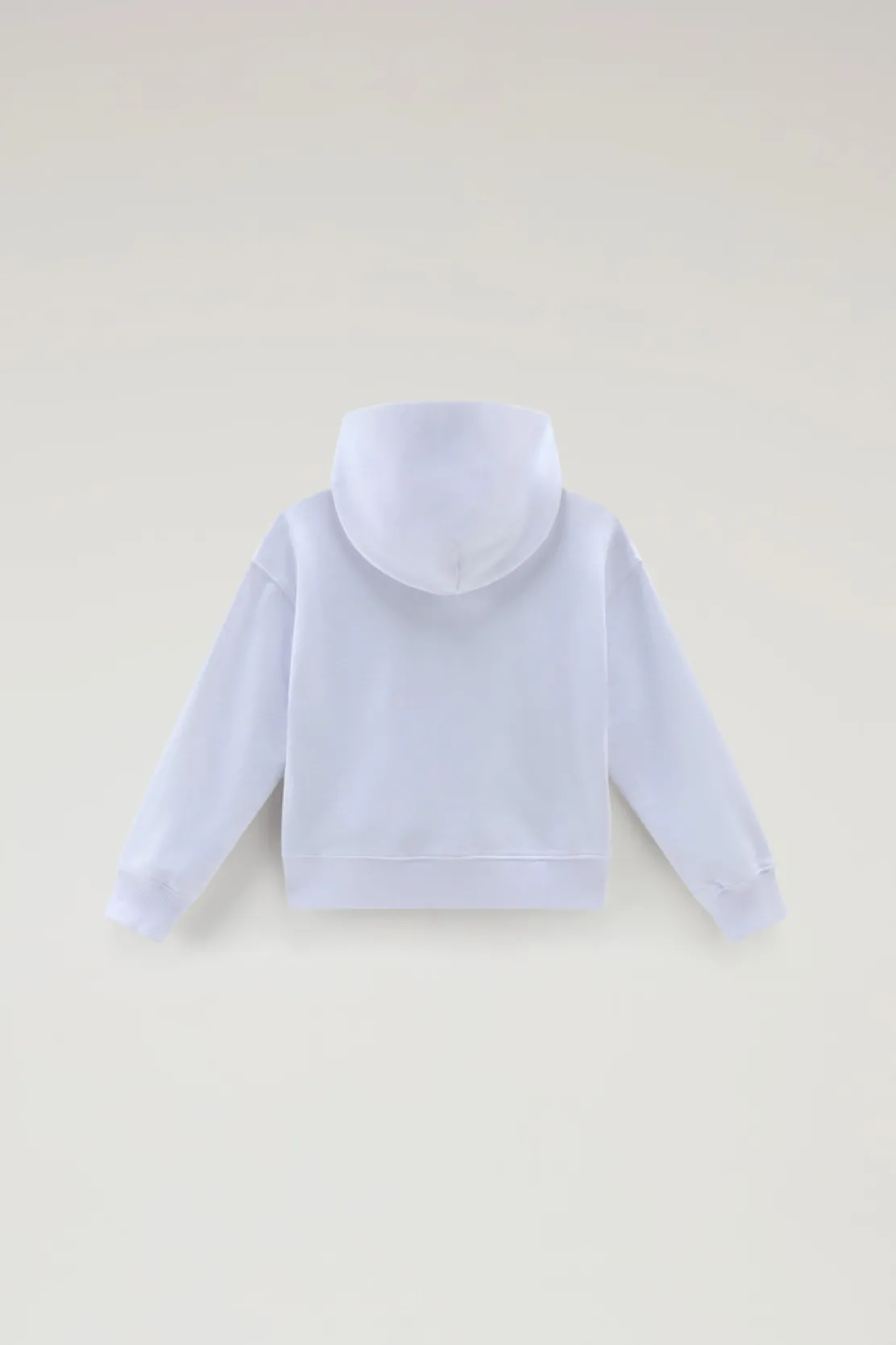 Abbigliamento>Woolrich Felpa Da Bambina In Puro Cotone Con Cappuccio Bright White