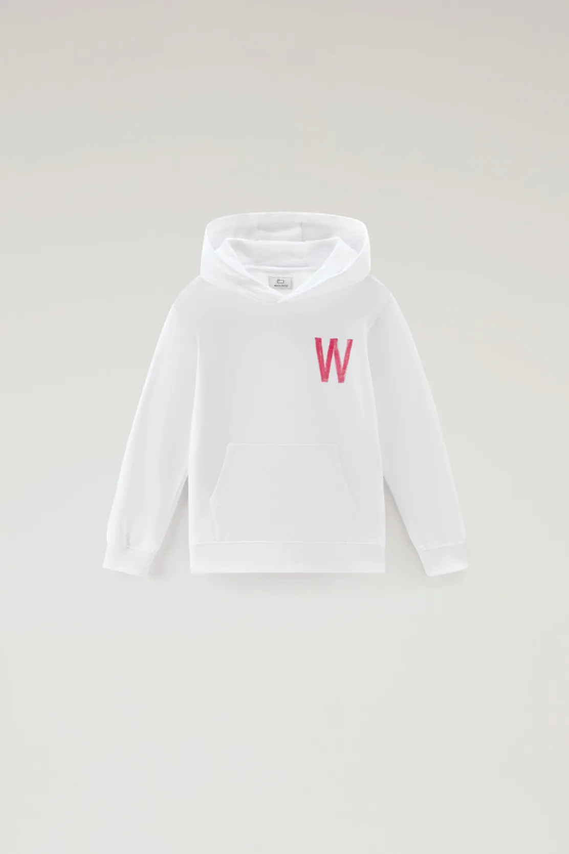 Abbigliamento>Woolrich Felpa Da Bambino In Puro Cotone Con Cappuccio Bright White