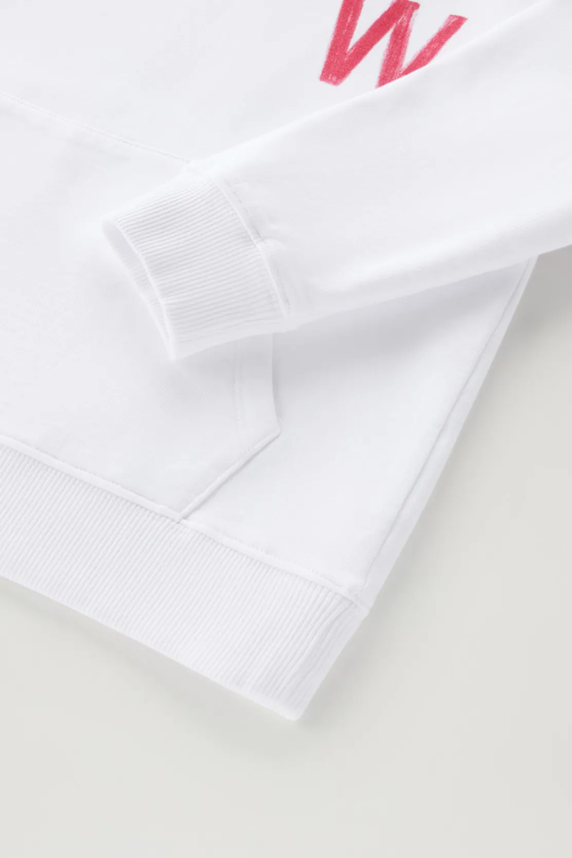 Abbigliamento>Woolrich Felpa Da Bambino In Puro Cotone Con Cappuccio Bright White