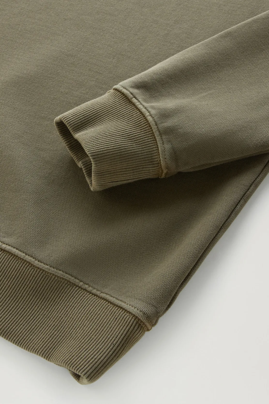 Felpe>Woolrich Felpa Girocollo 1830 Tinta In Capo In Puro Cotone Lake Olive