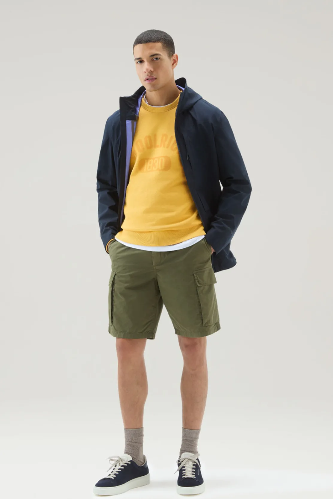 Felpe>Woolrich Felpa Girocollo 1830 Tinta In Capo In Puro Cotone Golden Glow