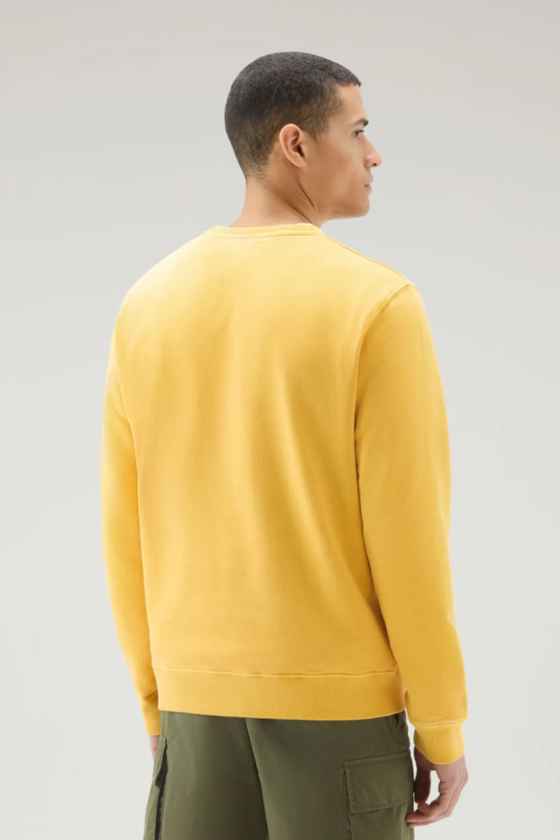 Felpe>Woolrich Felpa Girocollo 1830 Tinta In Capo In Puro Cotone Golden Glow