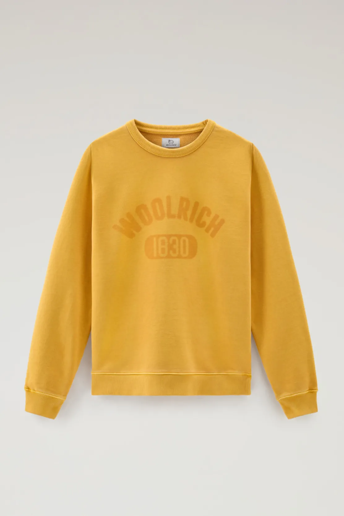 Felpe>Woolrich Felpa Girocollo 1830 Tinta In Capo In Puro Cotone Golden Glow