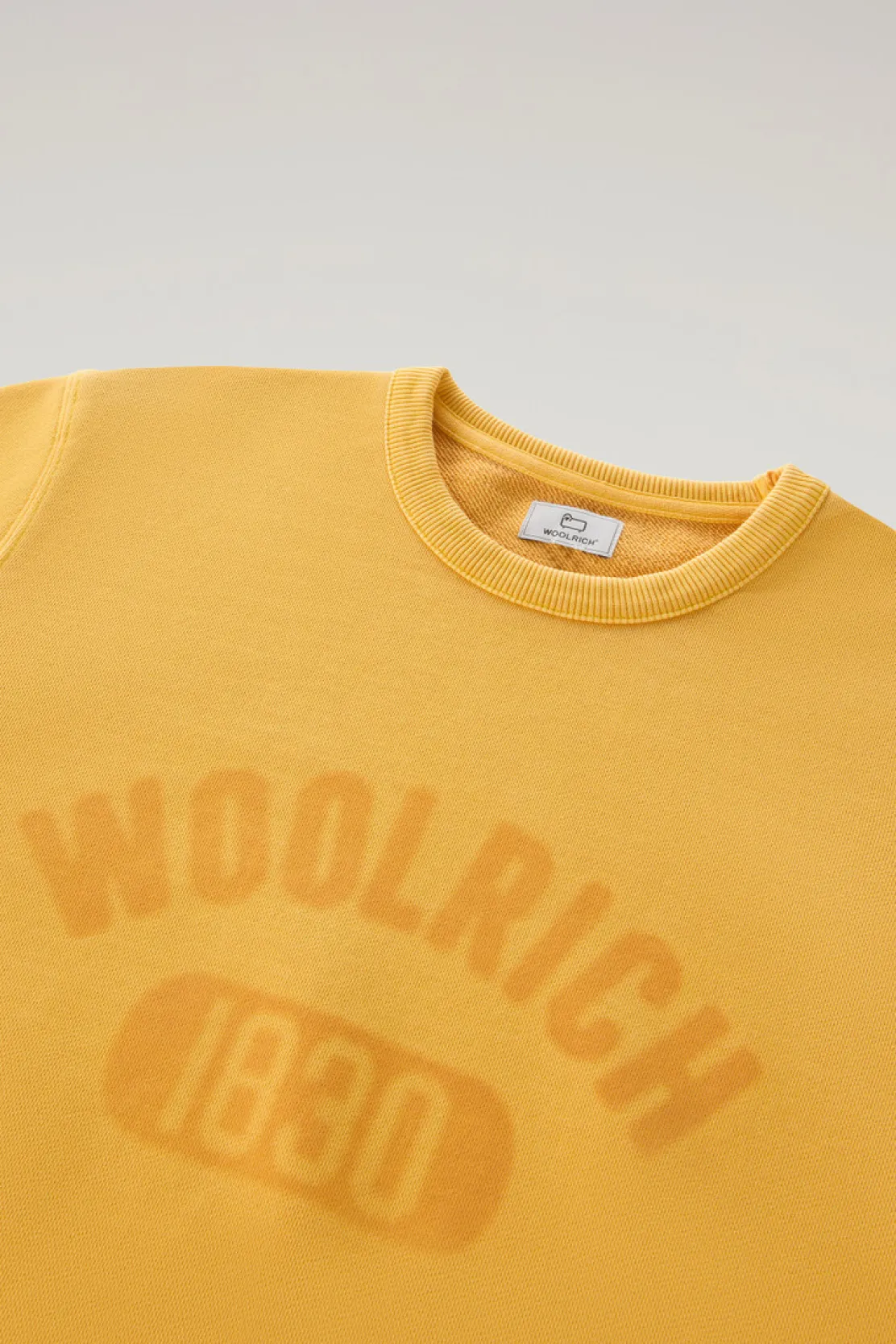 Felpe>Woolrich Felpa Girocollo 1830 Tinta In Capo In Puro Cotone Golden Glow
