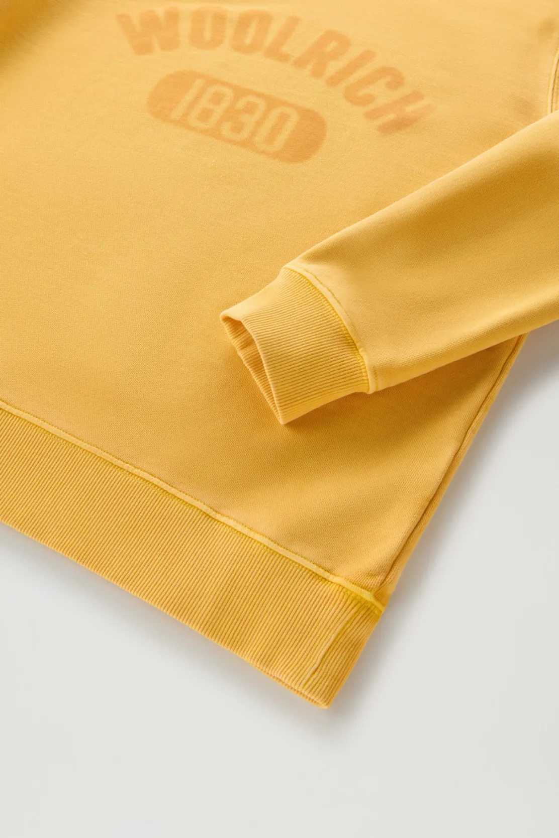 Felpe>Woolrich Felpa Girocollo 1830 Tinta In Capo In Puro Cotone Golden Glow