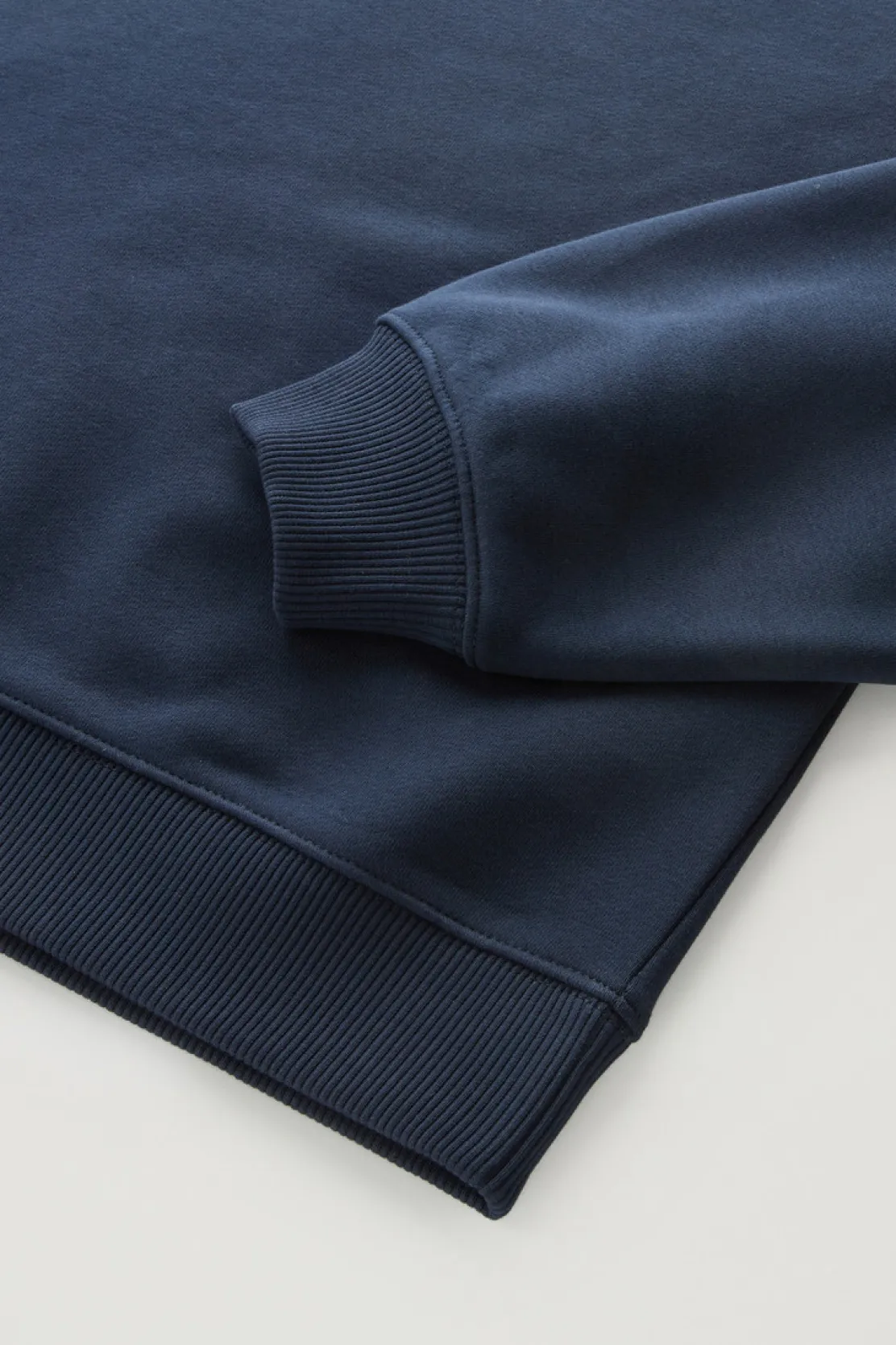 Felpe>Woolrich Felpa Girocollo Con Logo Ricamato Melton Blue