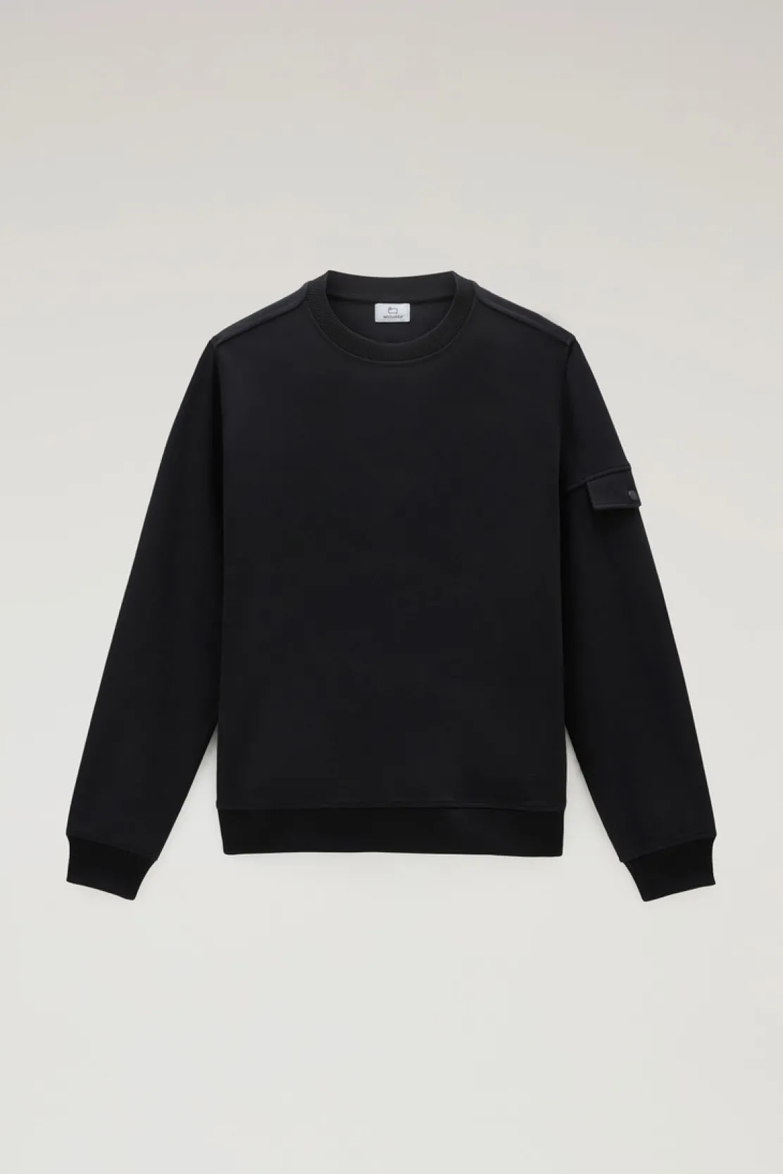 Felpe>Woolrich Felpa Girocollo In Misto Cotone Elasticizzato Black