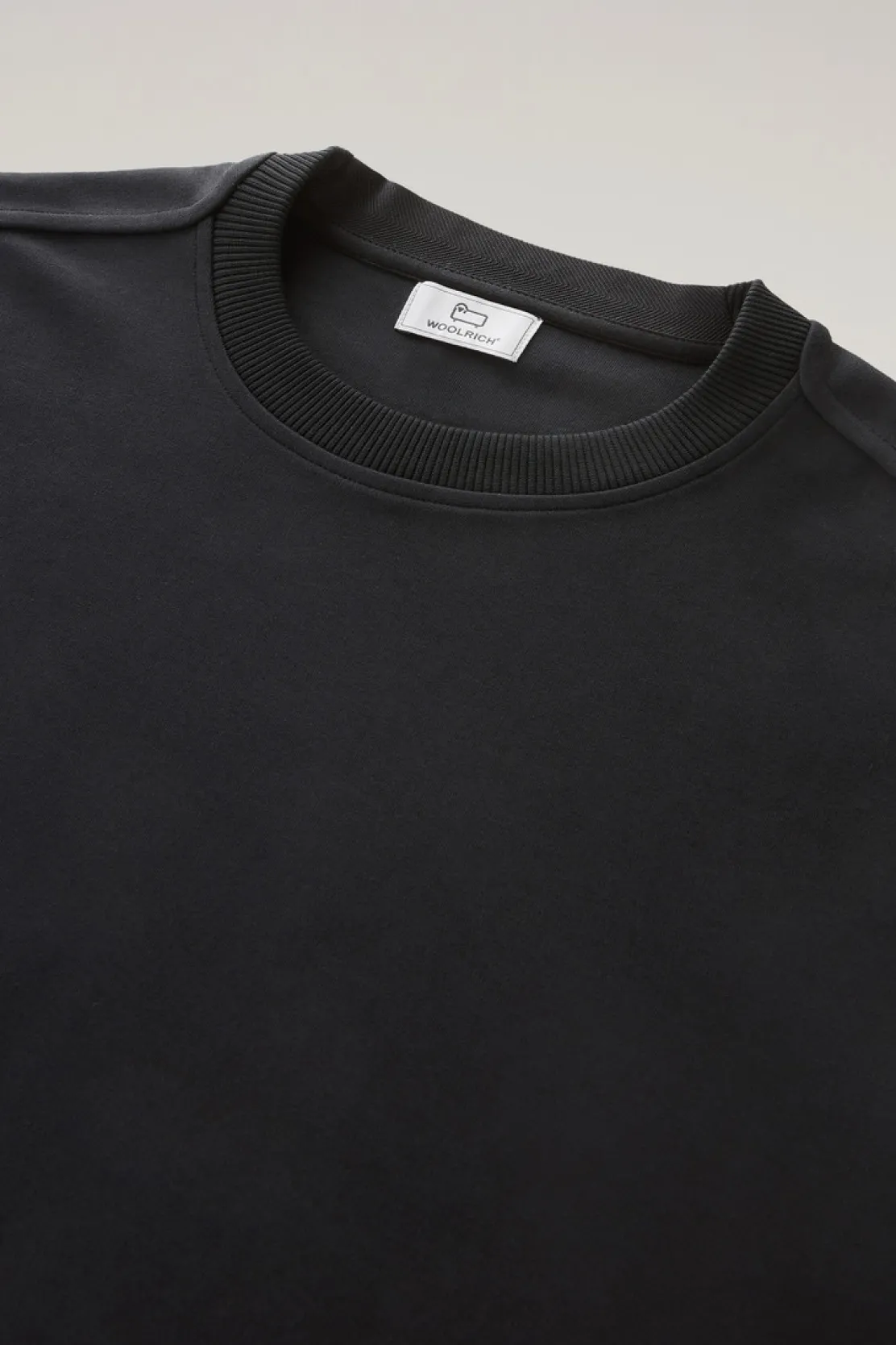 Felpe>Woolrich Felpa Girocollo In Misto Cotone Elasticizzato Black