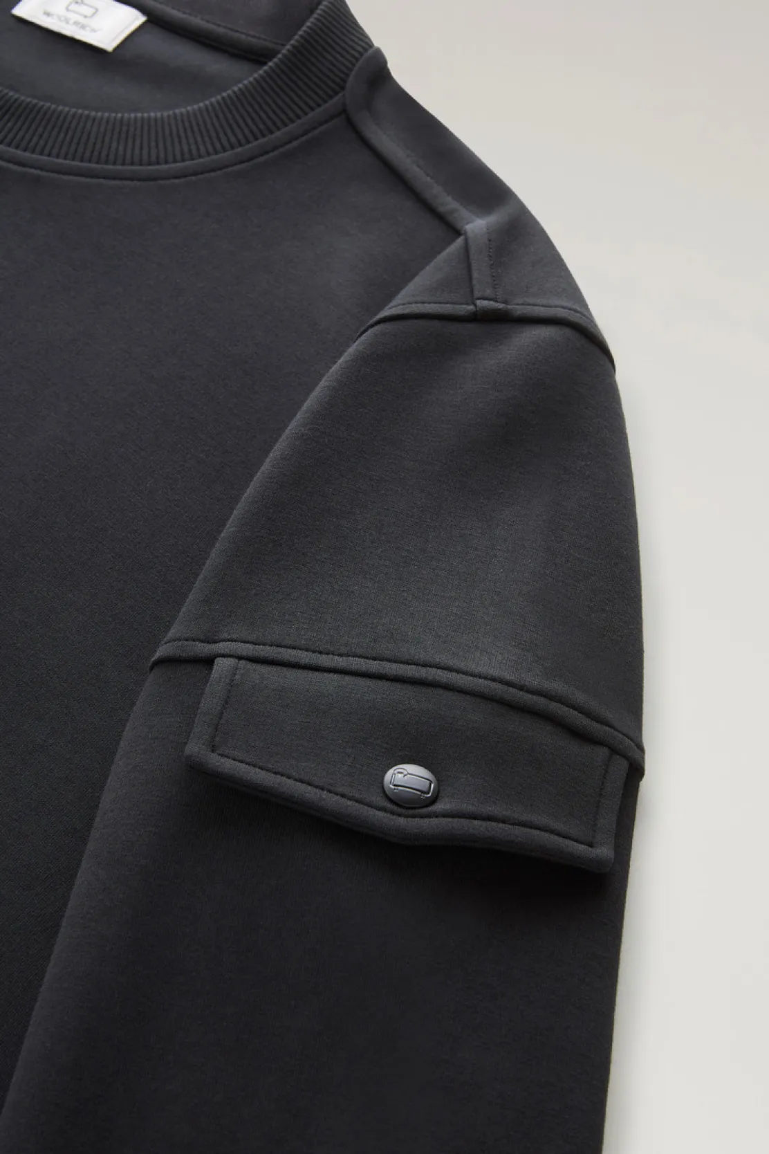 Felpe>Woolrich Felpa Girocollo In Misto Cotone Elasticizzato Black