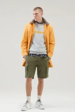 Felpe>Woolrich Felpa Girocollo In Puro Cotone Con Stampa A Rilievo Light Grey Melange