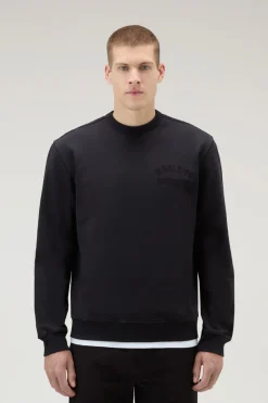 Felpe>Woolrich Felpa Girocollo In Puro Cotone Black