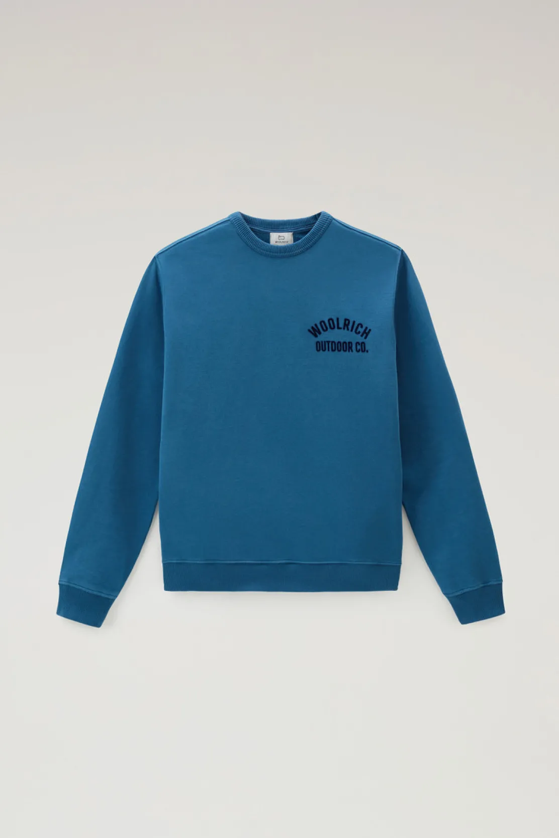 Felpe>Woolrich Felpa Girocollo In Puro Cotone Blue Lobster