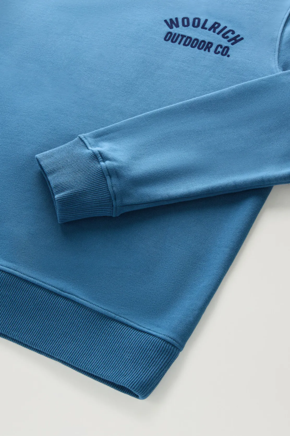 Felpe>Woolrich Felpa Girocollo In Puro Cotone Blue Lobster