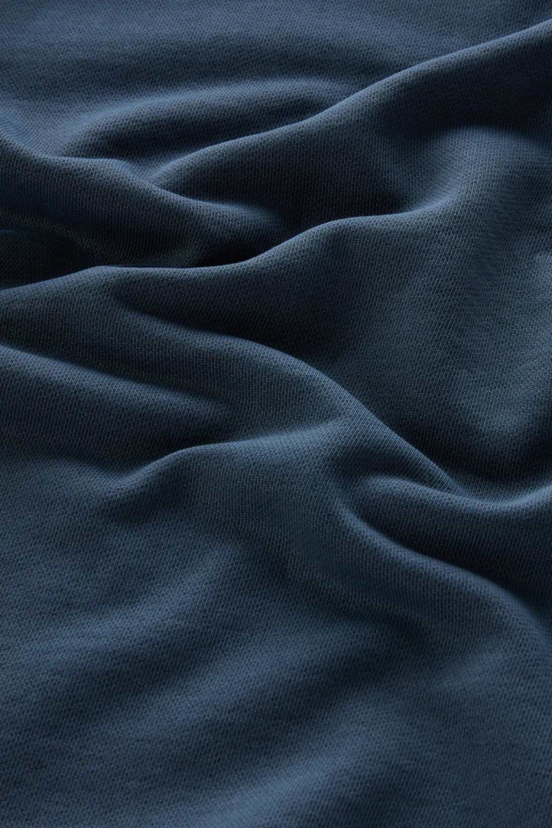 Felpe>Woolrich Felpa Girocollo Tinta In Capo In Puro Cotone Con Stampa Melton Blue