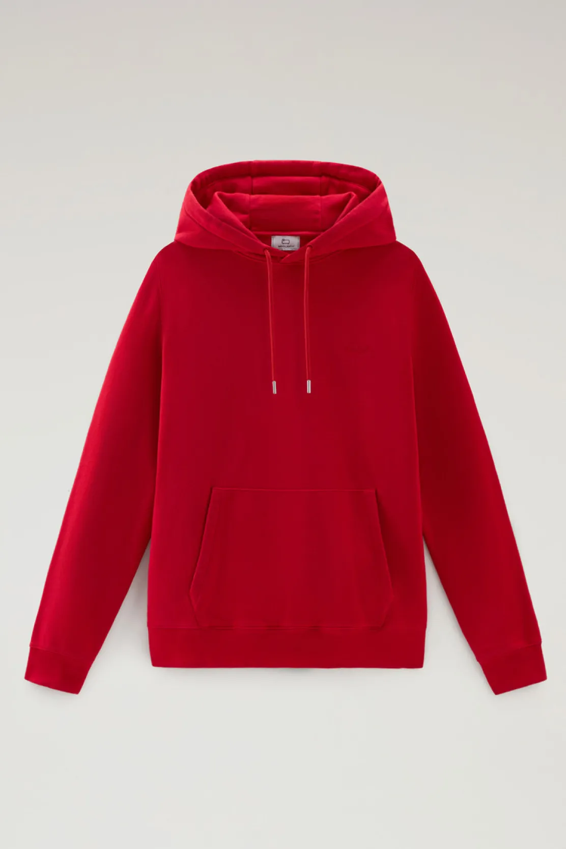 Felpe>Woolrich Felpa In Misto Cotone Con Cappuccio E Logo Ricamato Sky Red