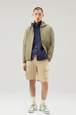 Felpe>Woolrich Felpa In Puro Cotone Con Zip E Collo Alto Maritime Blue