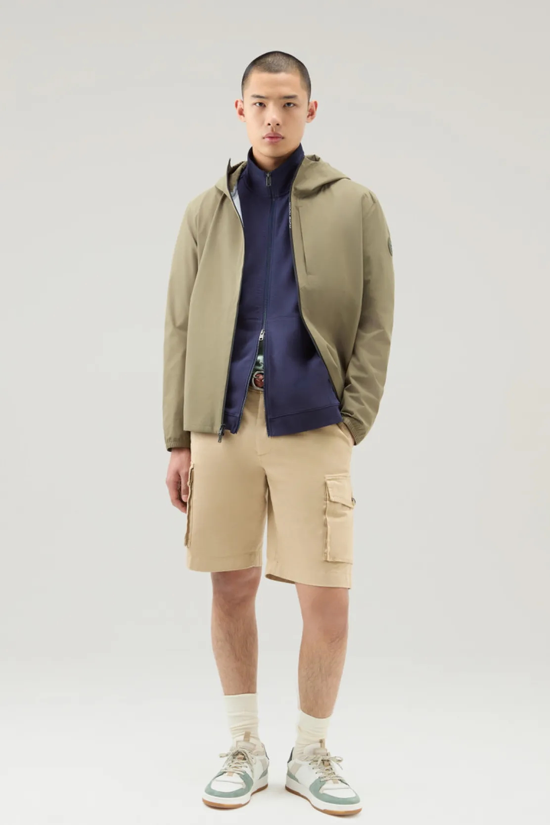 Felpe>Woolrich Felpa In Puro Cotone Con Zip E Collo Alto Maritime Blue